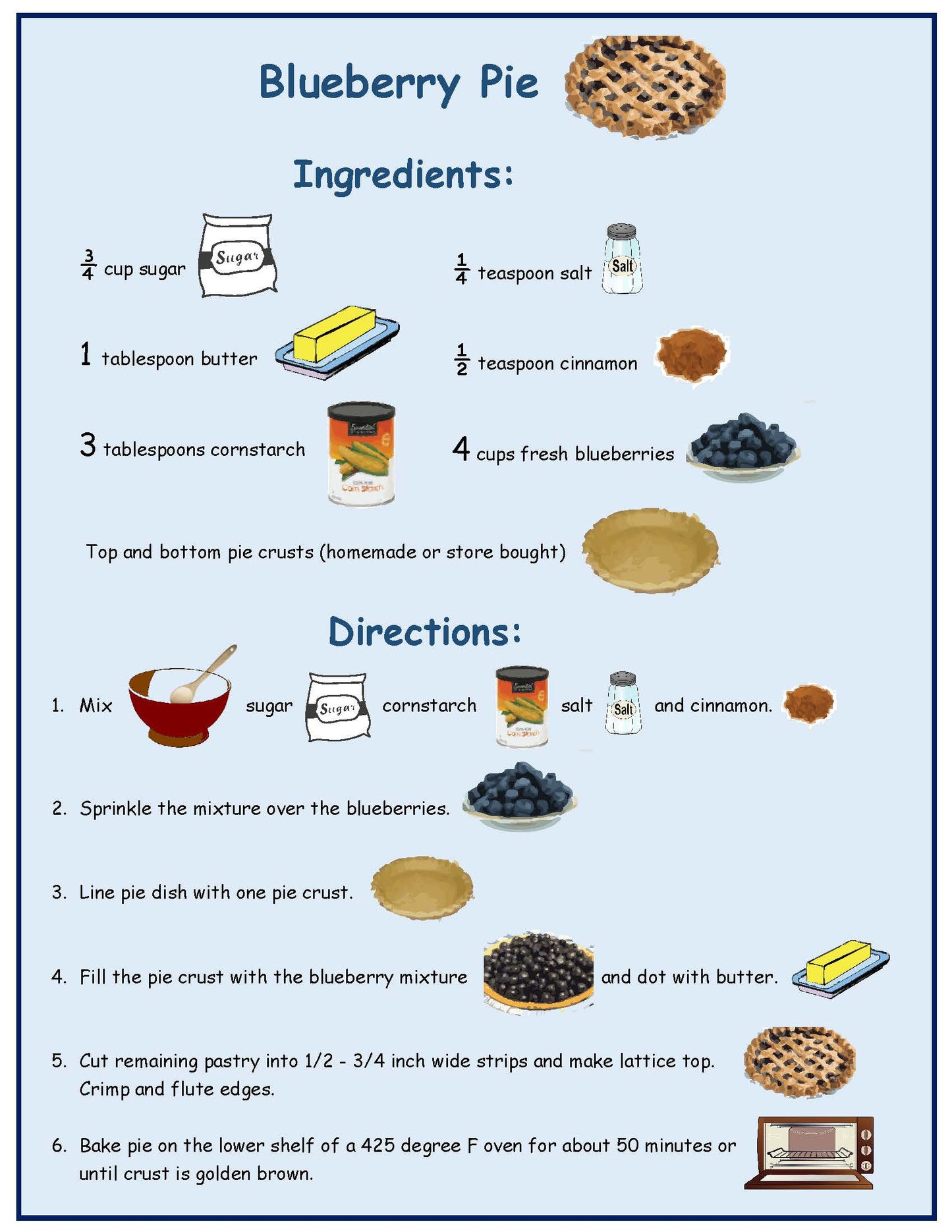 Blueberry Pie Recipe for Kids