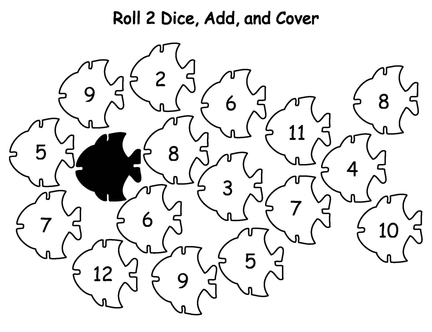 Roll and Cover Fish Math Game Kids