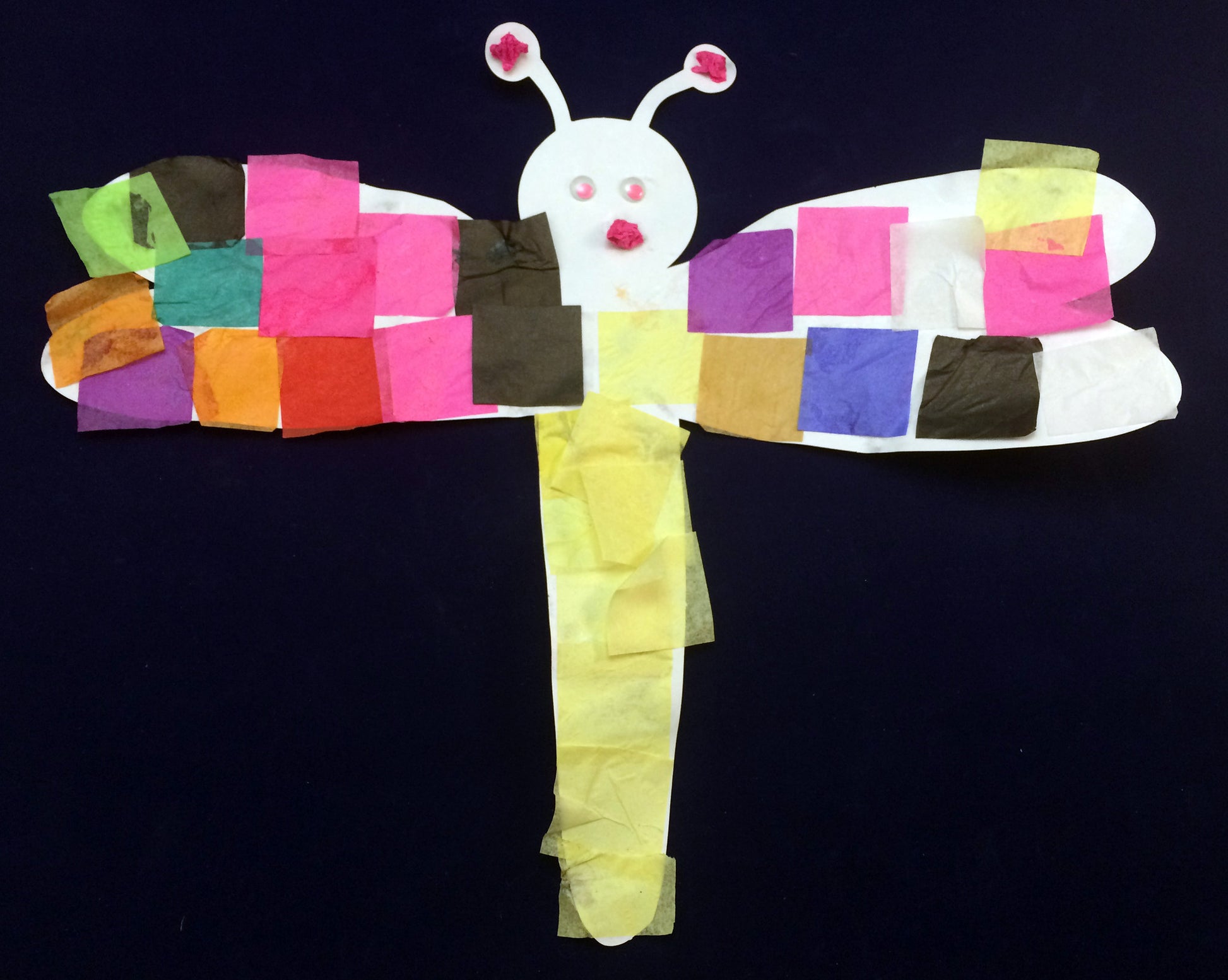 Art Activity - Collage Firefly that Glows-In-The-Dark Inspired by The Very Lonely Firefly by Eric Carle