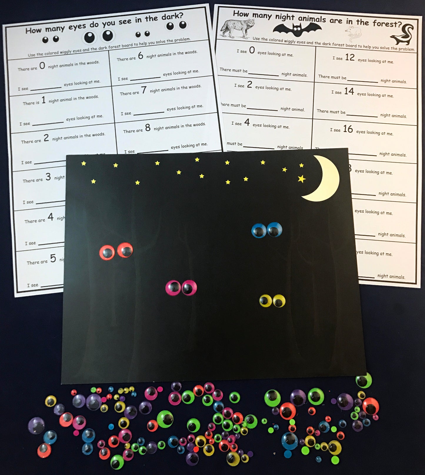 How Many Eyes in the Dark? Math Activity