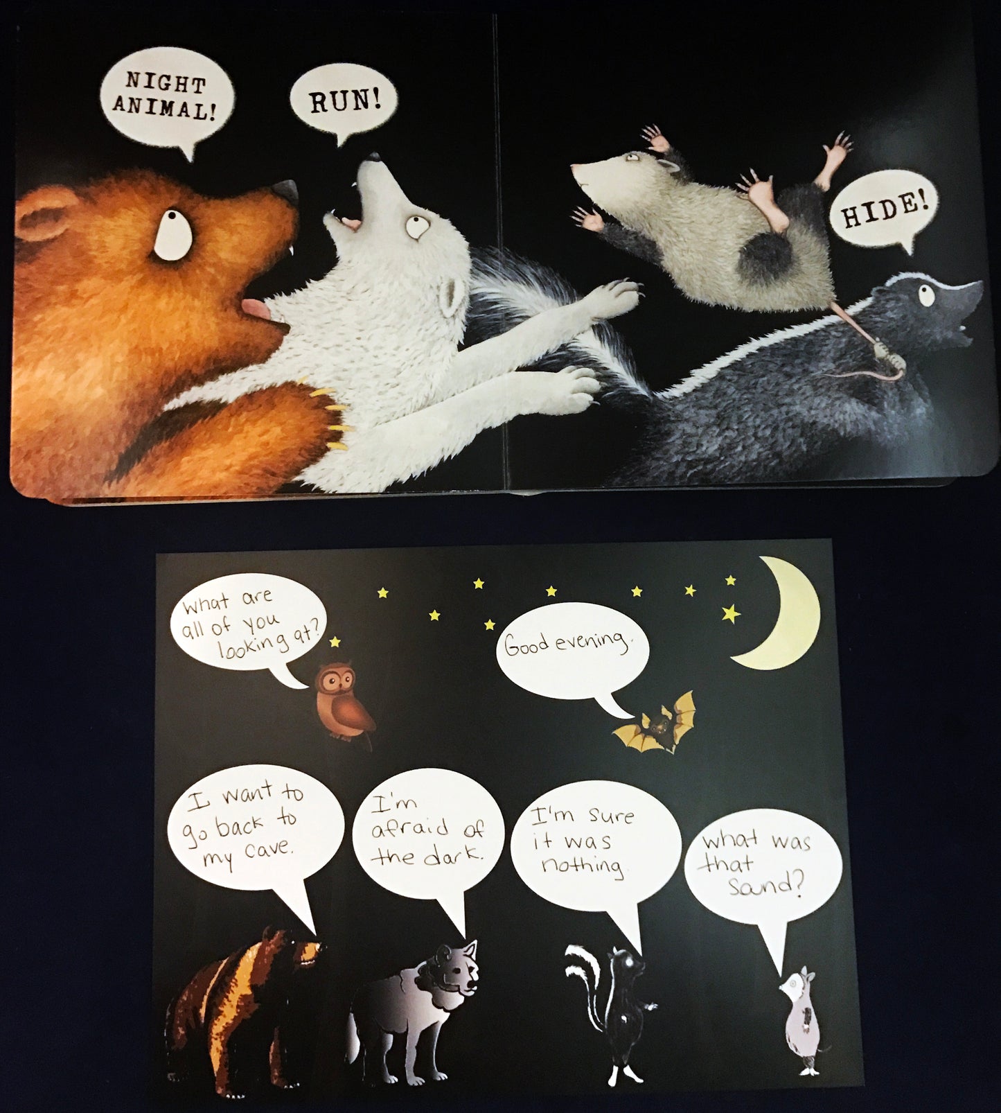 Speech bubble literacy activity to go with Night Animals