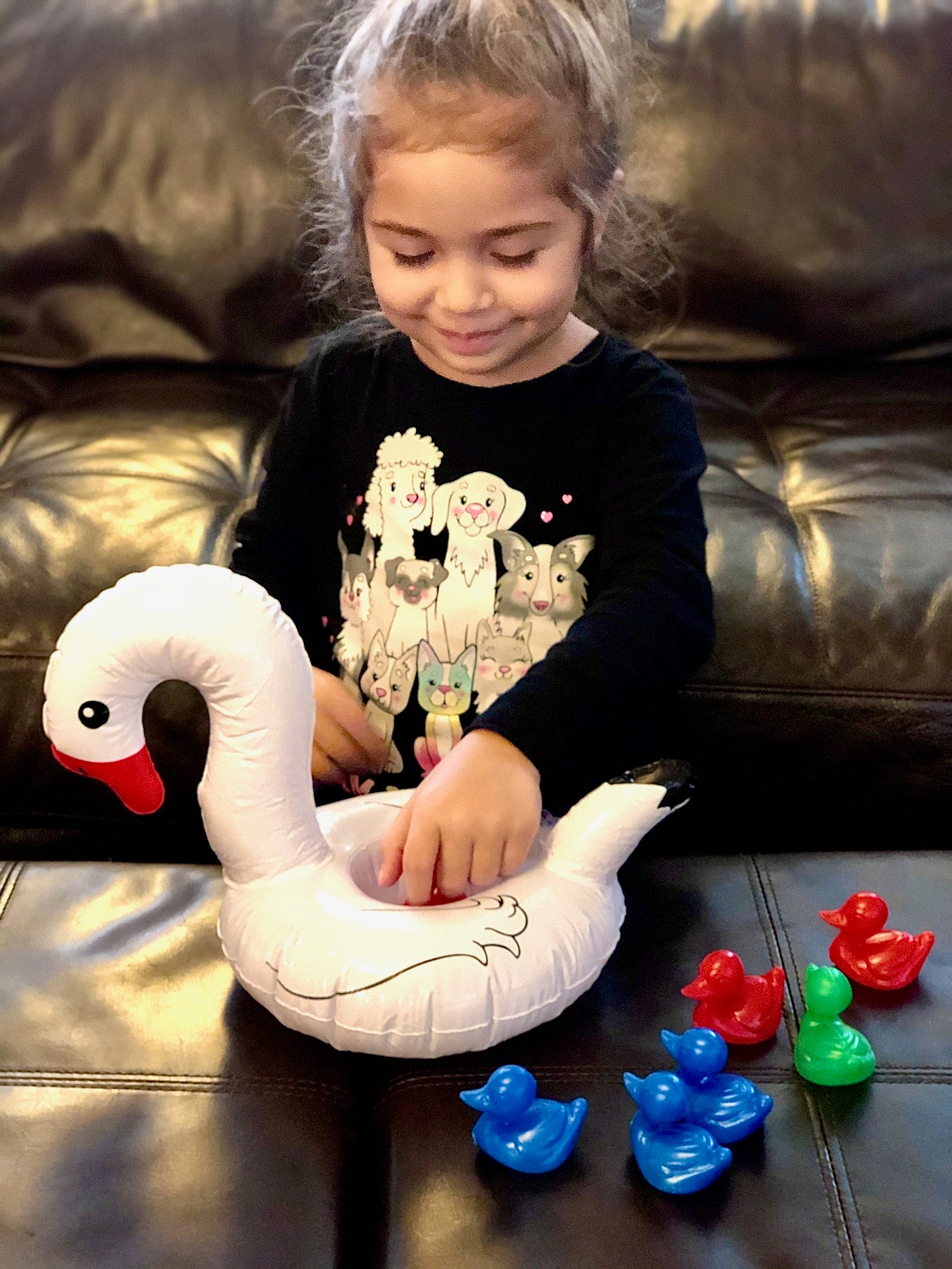 Inflatable swan toy and babies games for kids