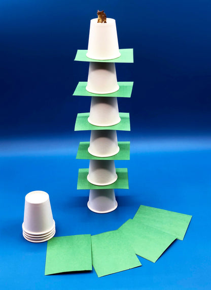 Stacking cups to build a tree STEM challenge