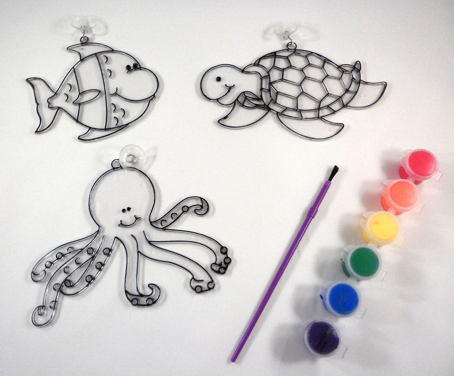 Sea-life sun-catchers - A House for Hermit Crab - Ivy Kids subscription box activities.