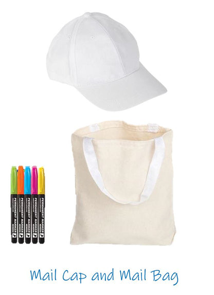 DIY mail carrier cap  and bag kids craft