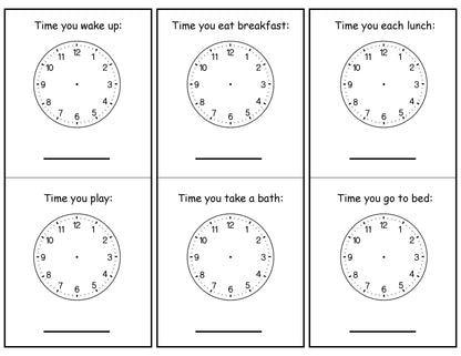 time activity learning about clocks