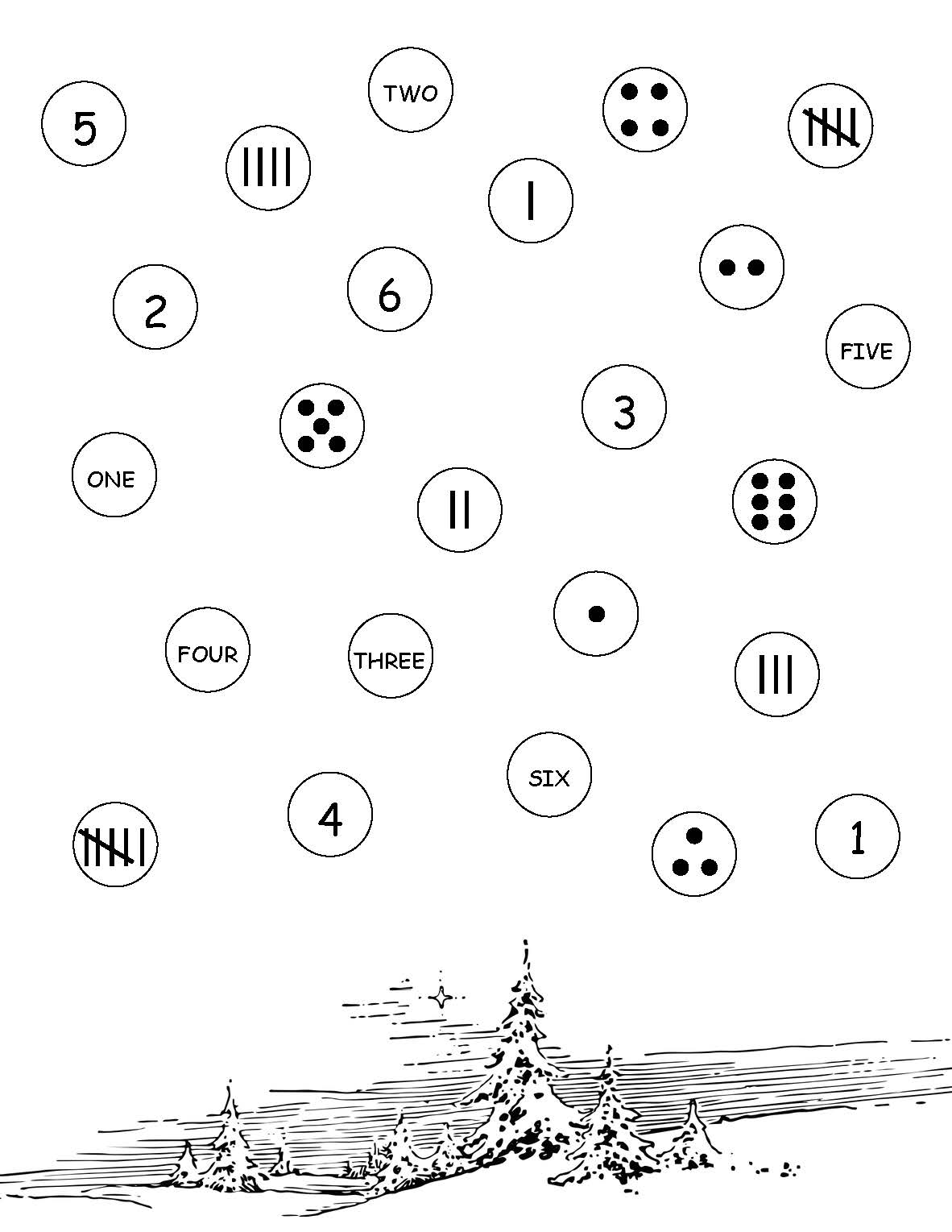 Roll a number and cover board - winter math game