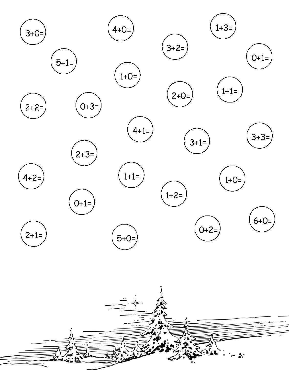 Roll a number and cover board - winter math game