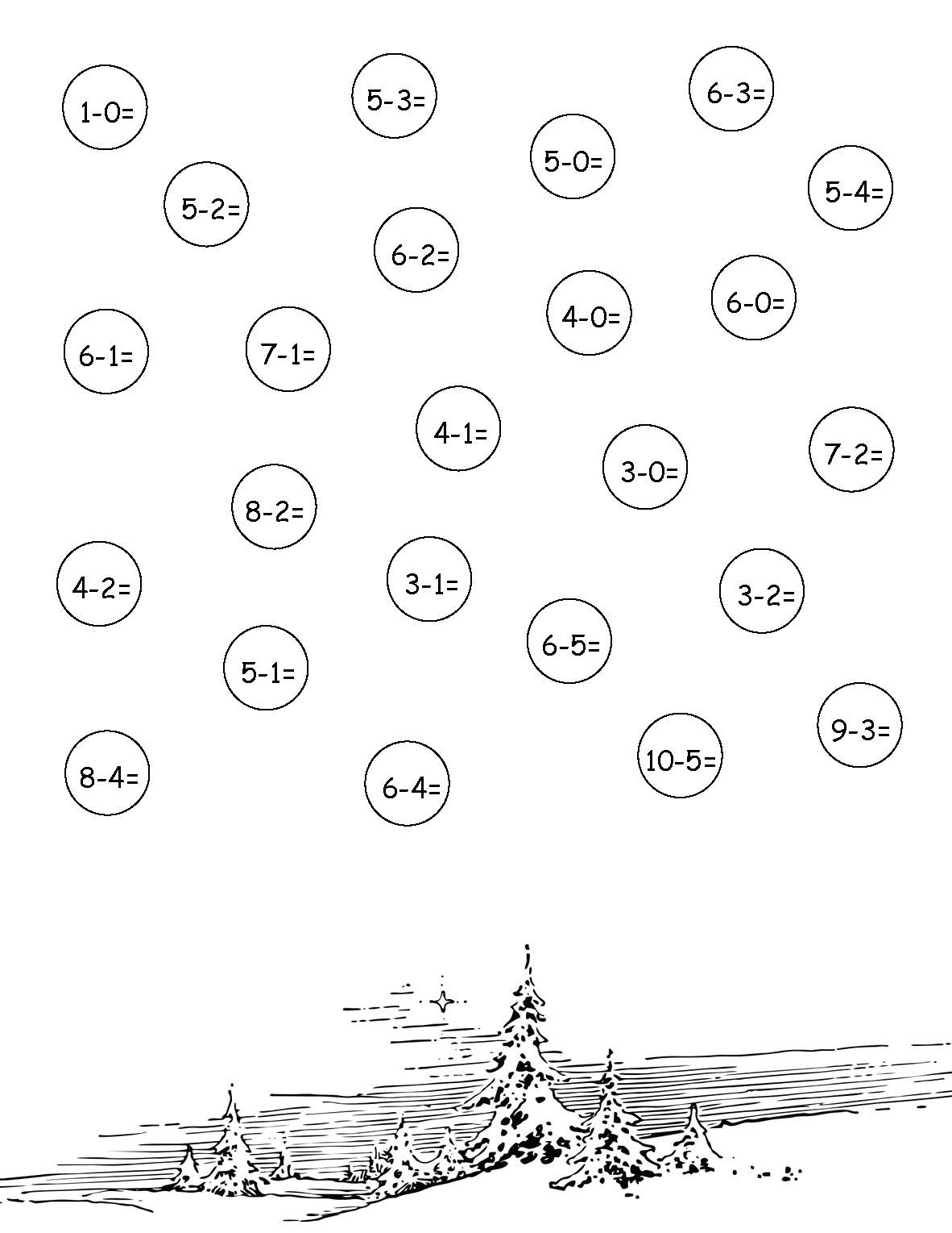 Roll a number and cover board - winter math game