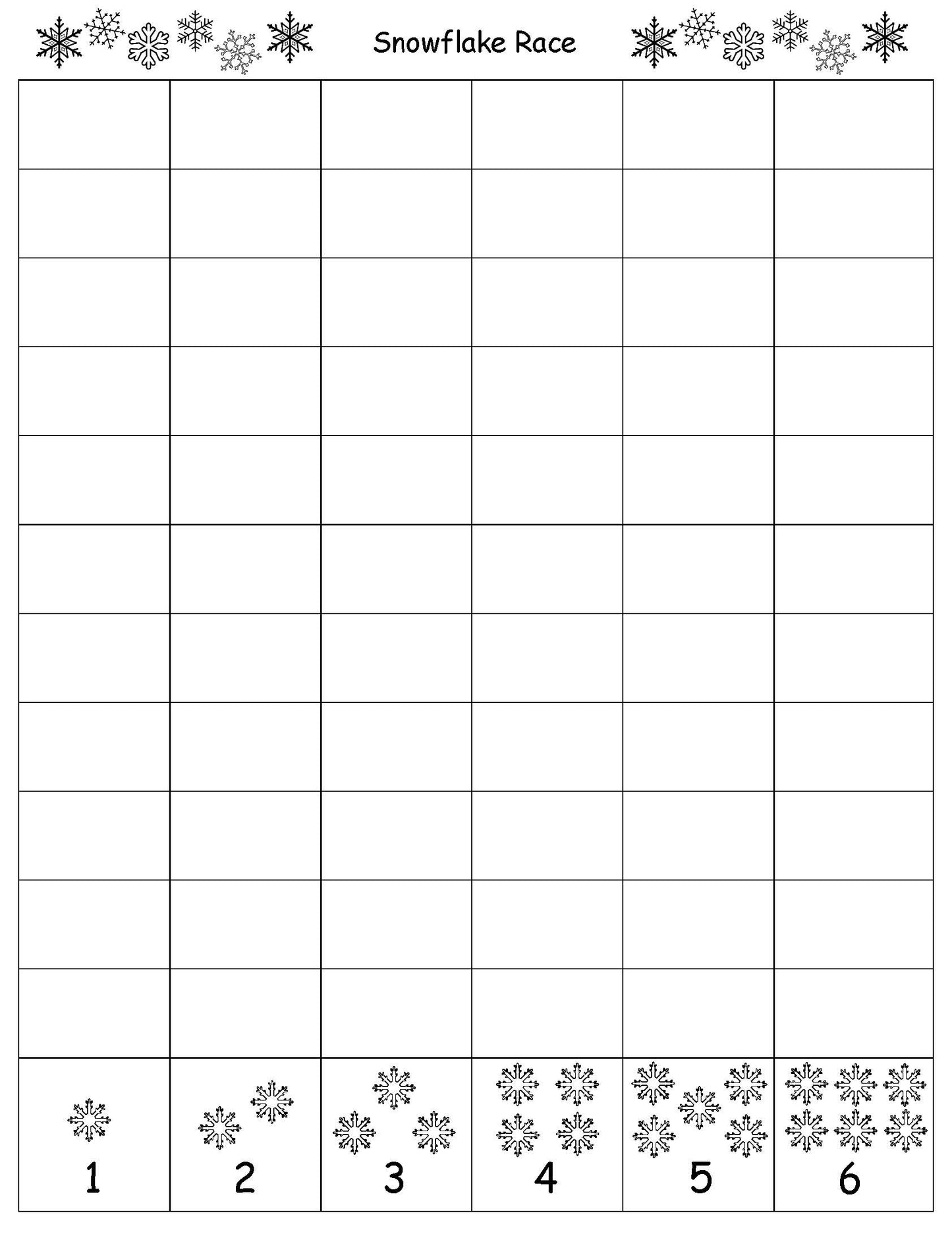 Roll a number and cover board - winter math game